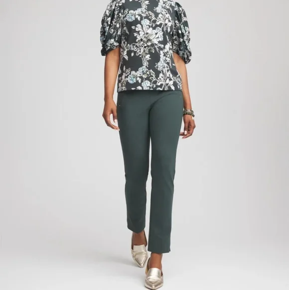 Chico's Green Ankle Pants Women's Size 14 Juliet Slim Trim Stretch Office NWT - Picture 11 of 11